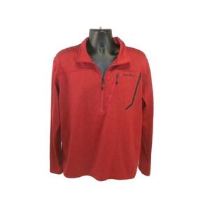 Eddie Bauer Jacket Mens XL Red First Ascent 1/4 Zip Fleece‎ Outdoor Hiking